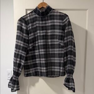 INTERMIX Black and White Checkered Top